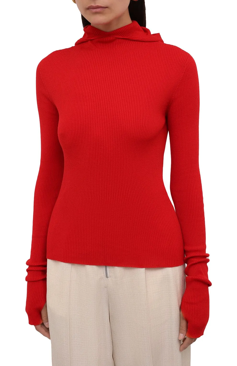 Ribbed-Knit Hoodie