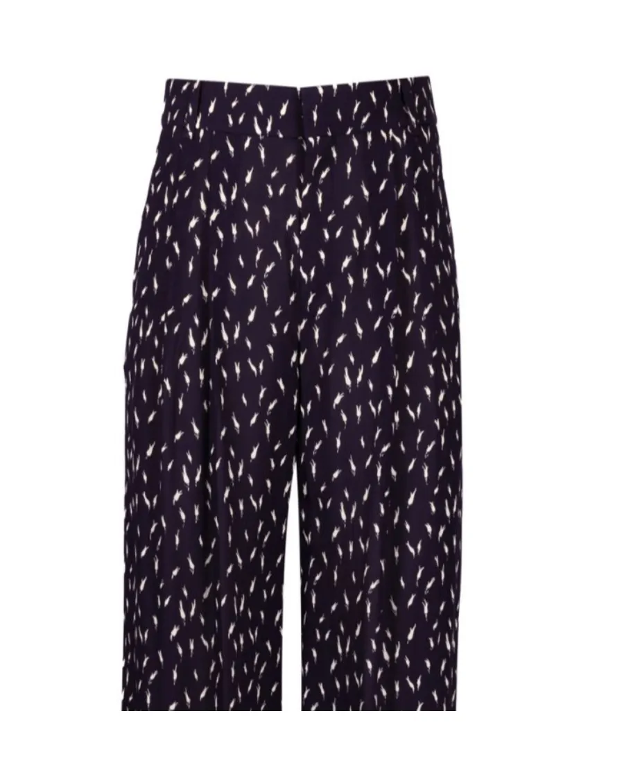 Graphic-Print High-Waisted Trousers