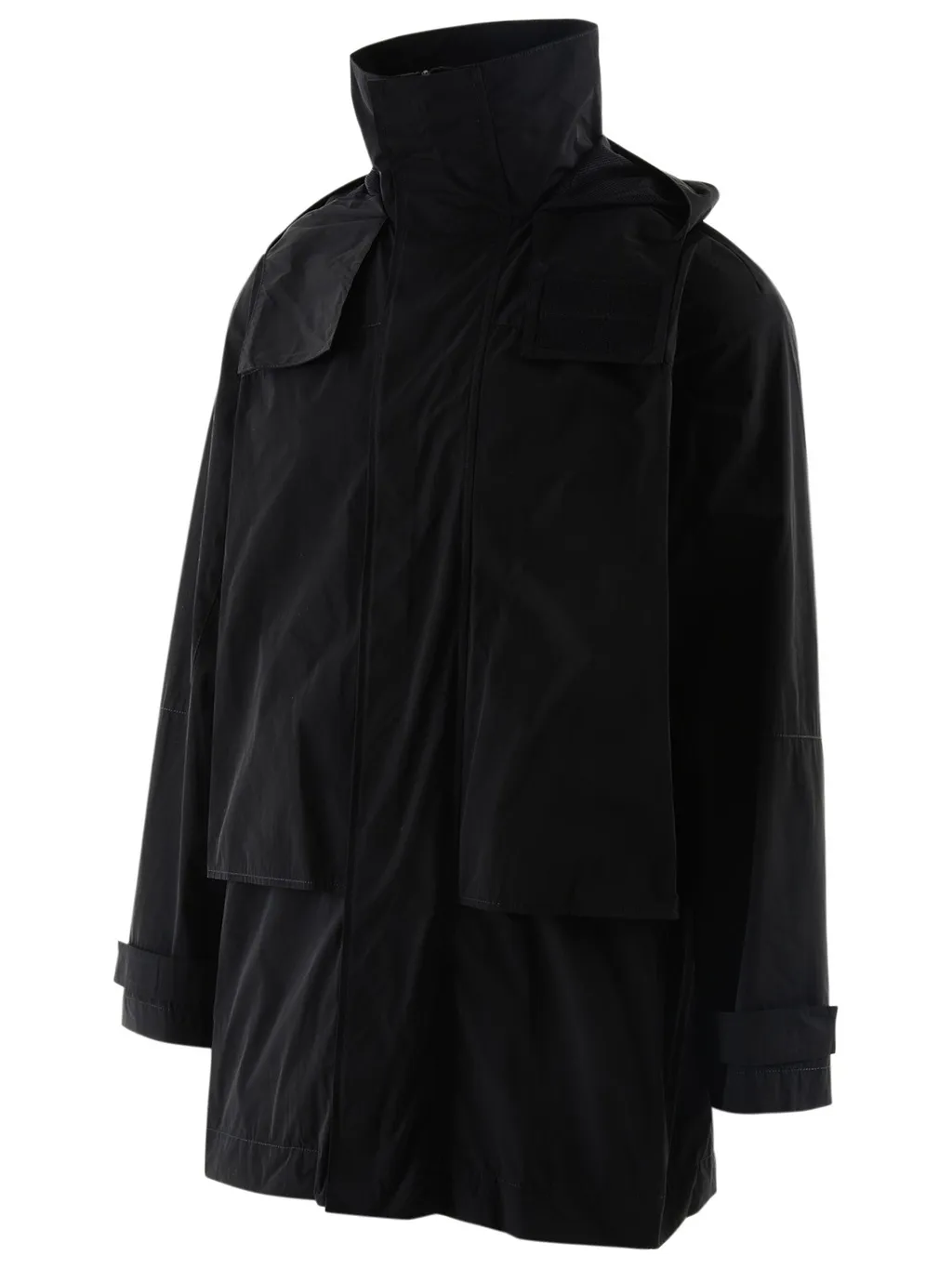 Logo-Print Hooded Mid-Length Coat