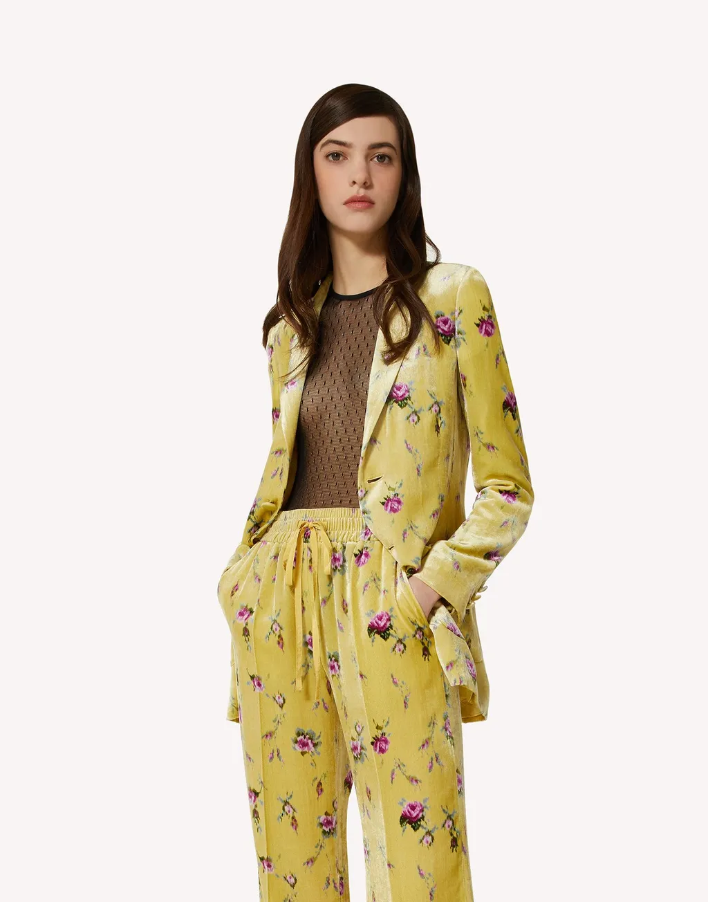 Rose Printed Suit Coat