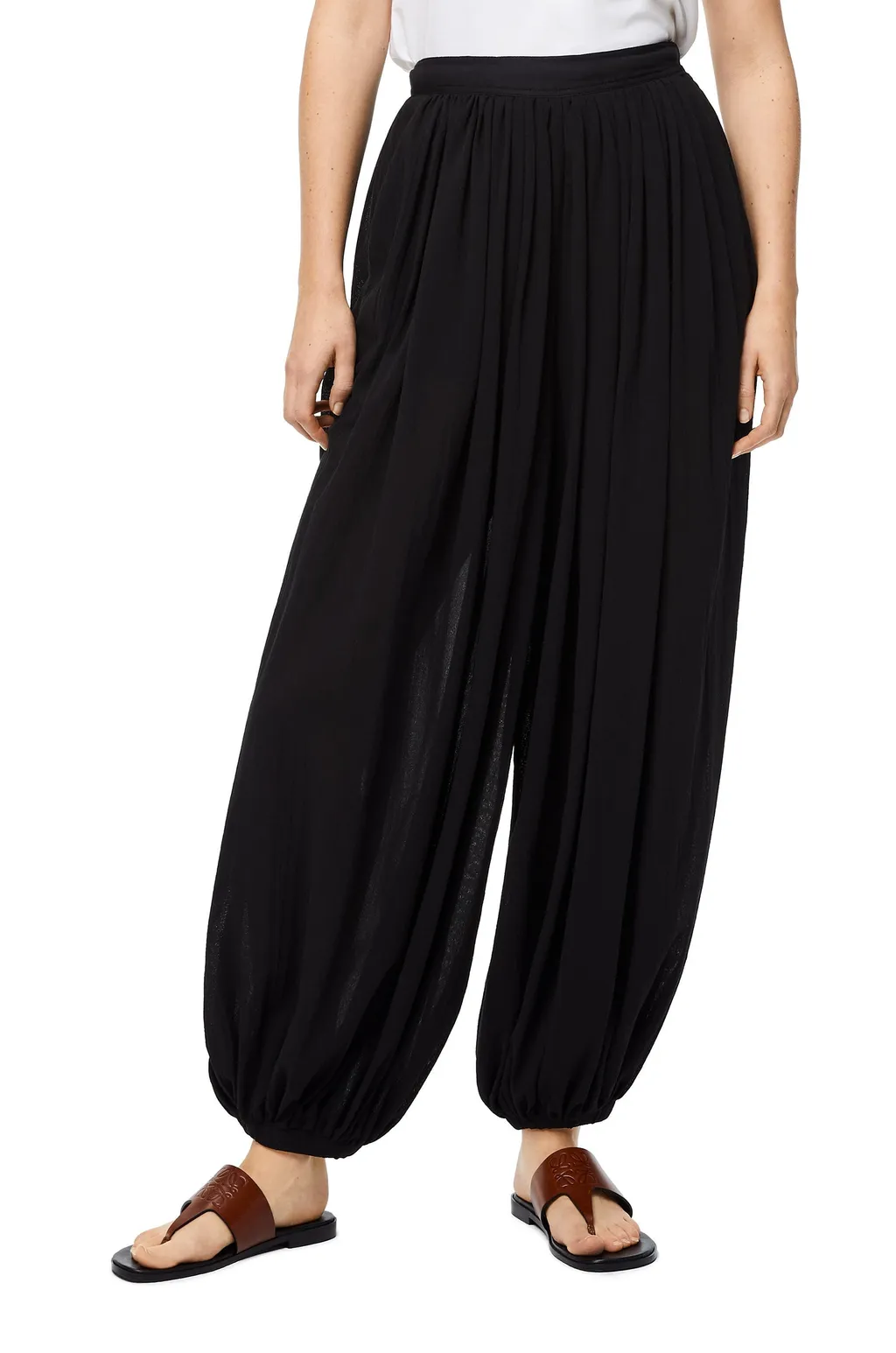 Black Wide-Leg Casual Pants