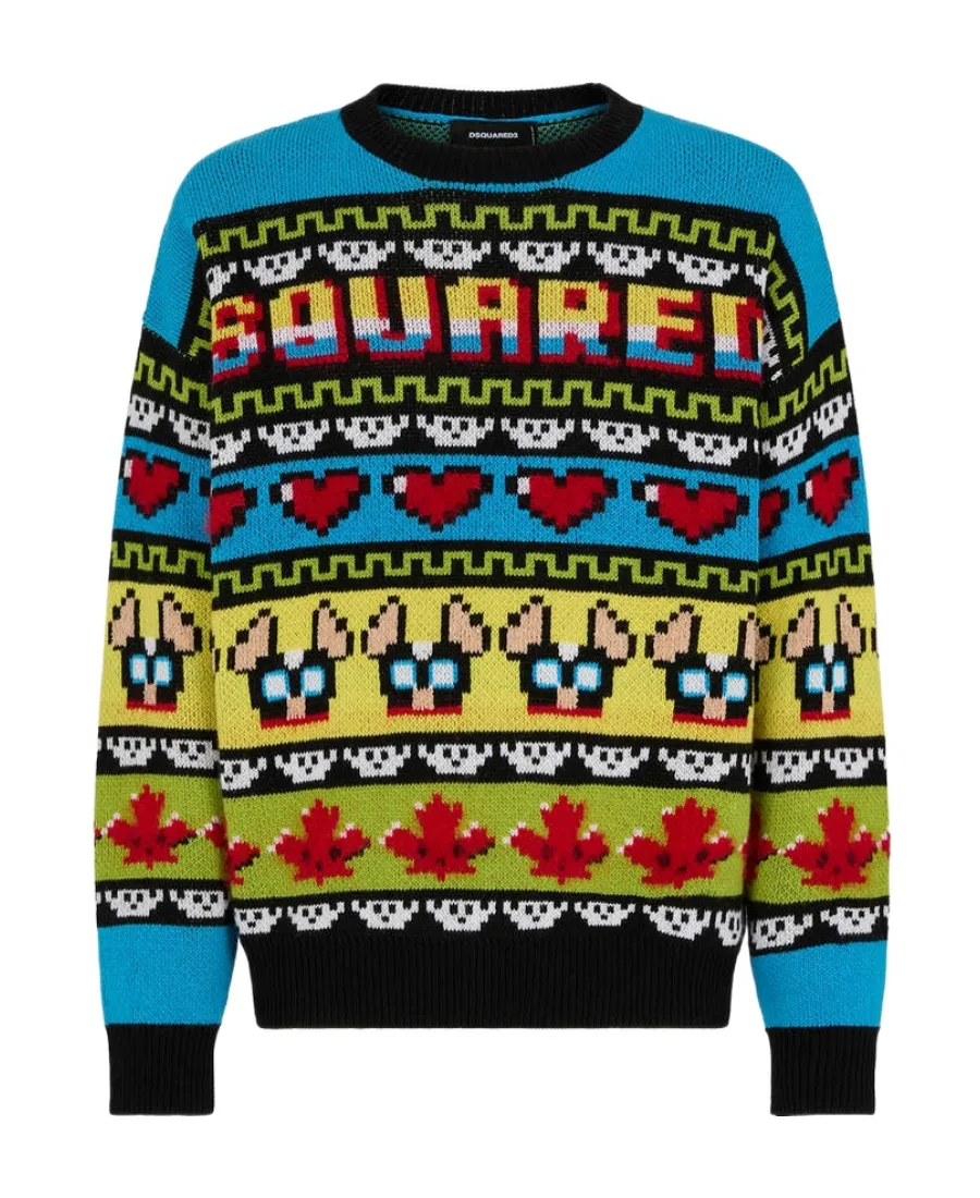 Dsquared2 Jacquard Crewneck Knitted Jumper