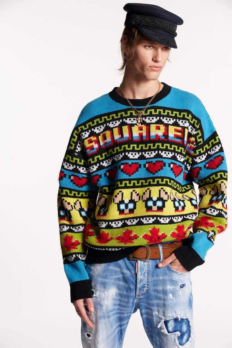 Dsquared2 Jacquard Crewneck Knitted Jumper
