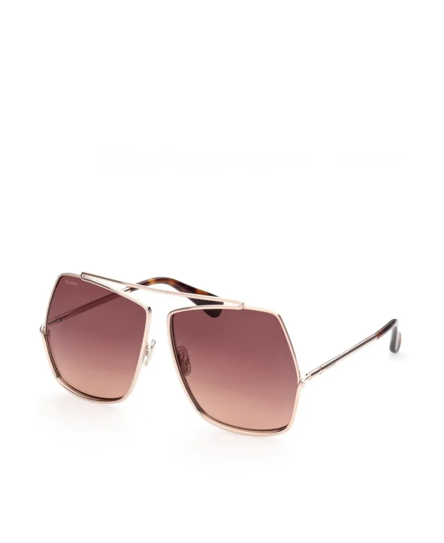 Oversized Geometric-Frame Aviator Sunglasses