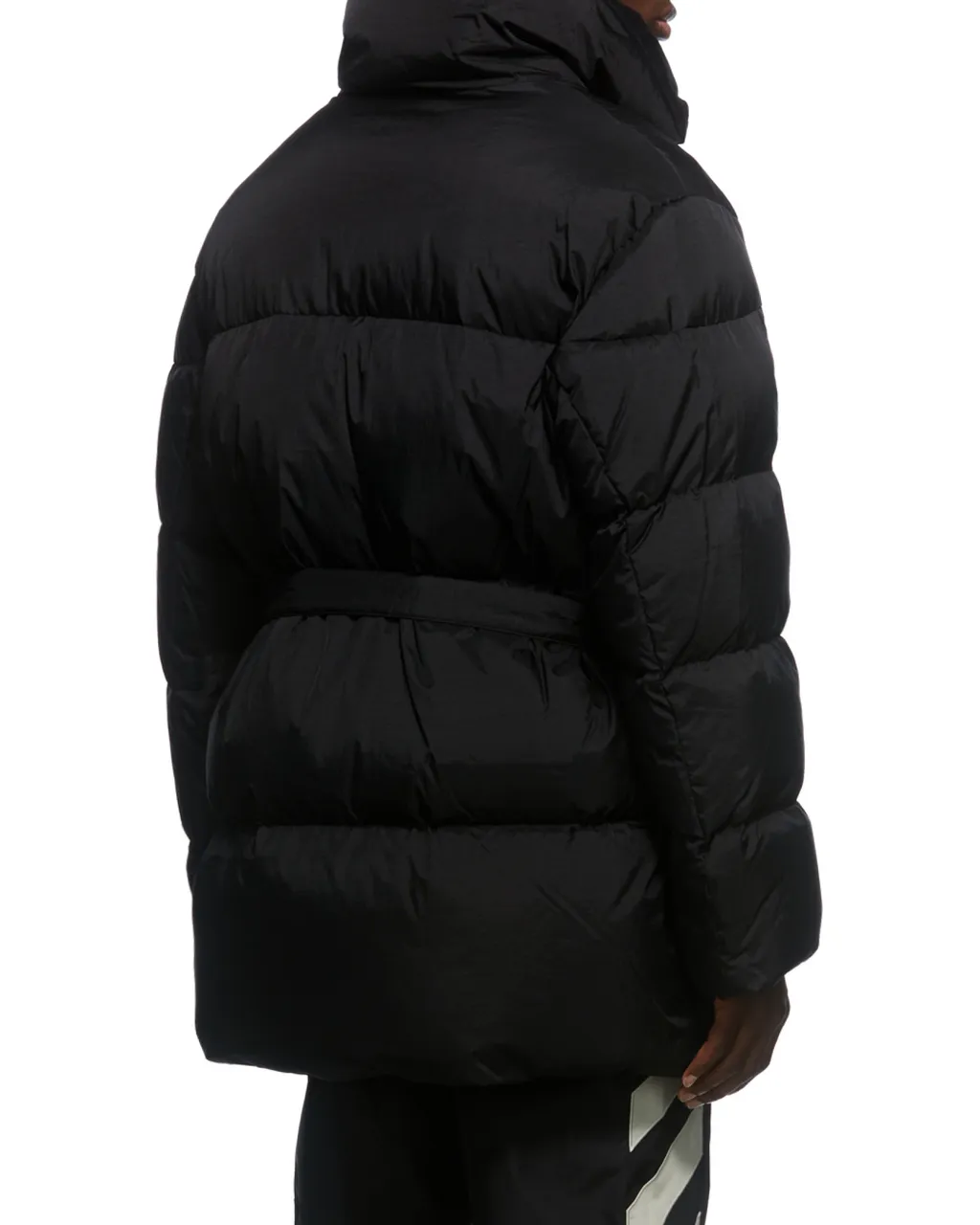 Off-White Logo Printed Belted Puffer Jacket