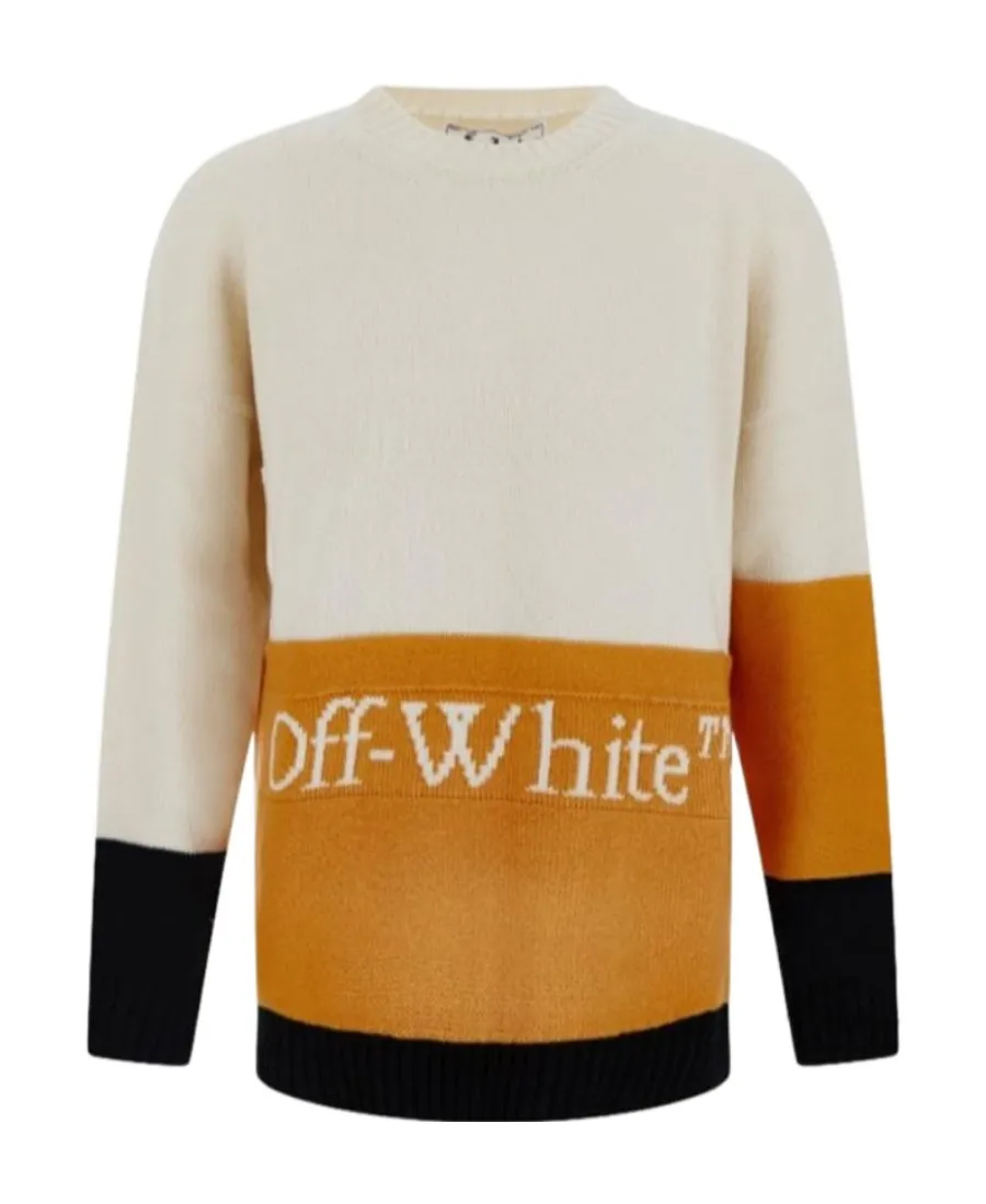 Off-White Logo Intarsia Knitted Jumper