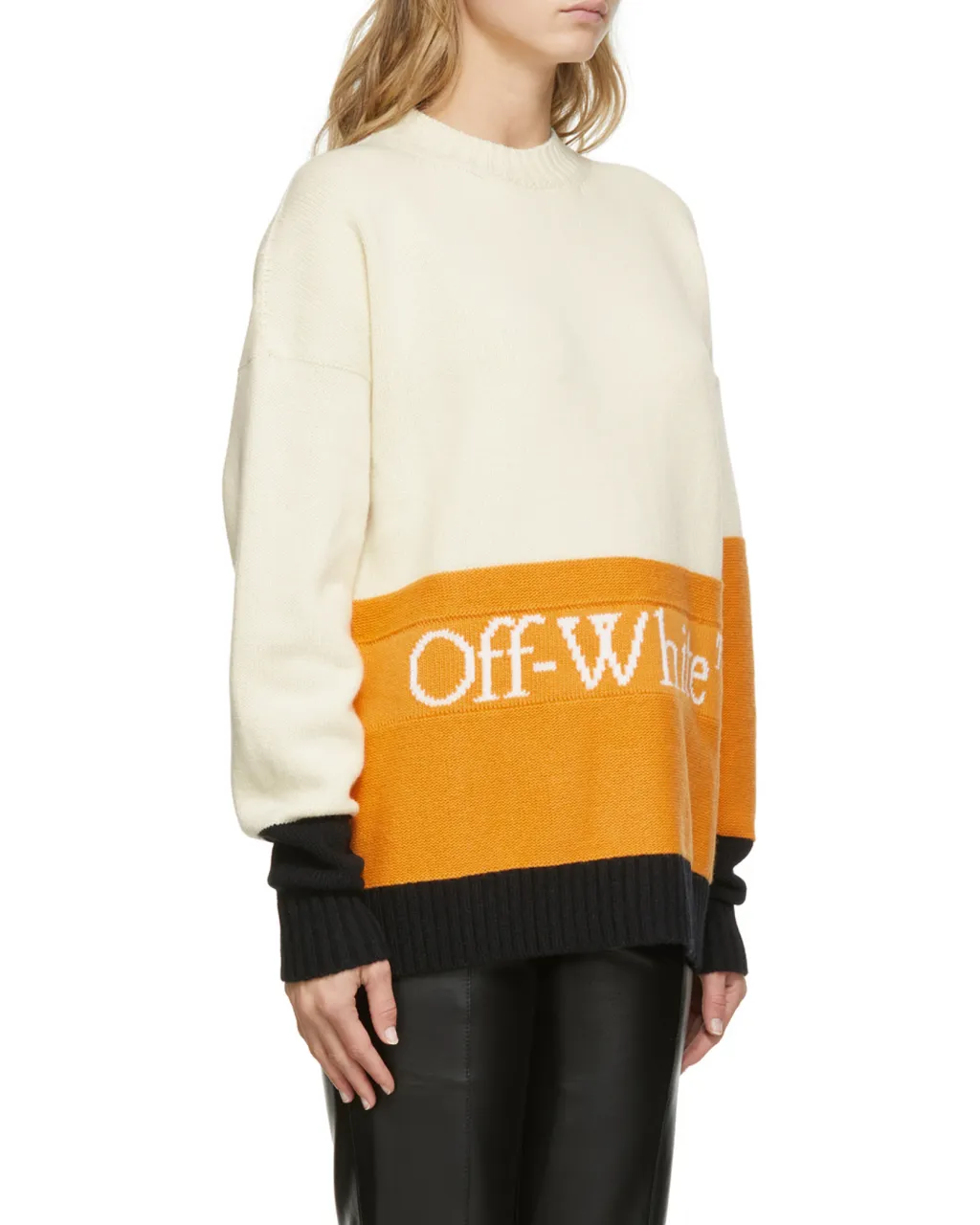 Off-White Logo Intarsia Knitted Jumper