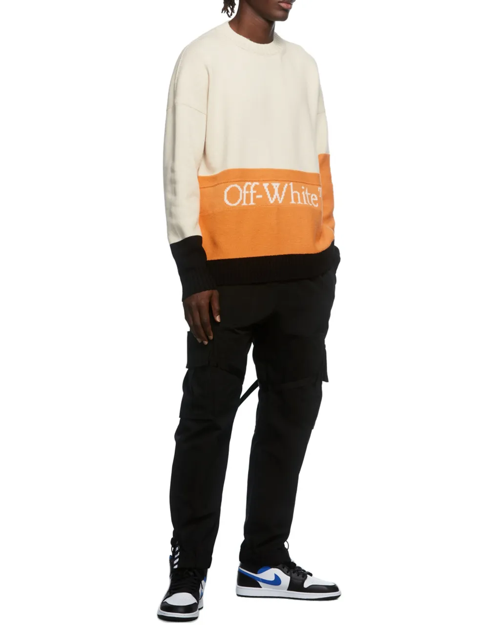 Off-White Logo Intarsia Knitted Jumper