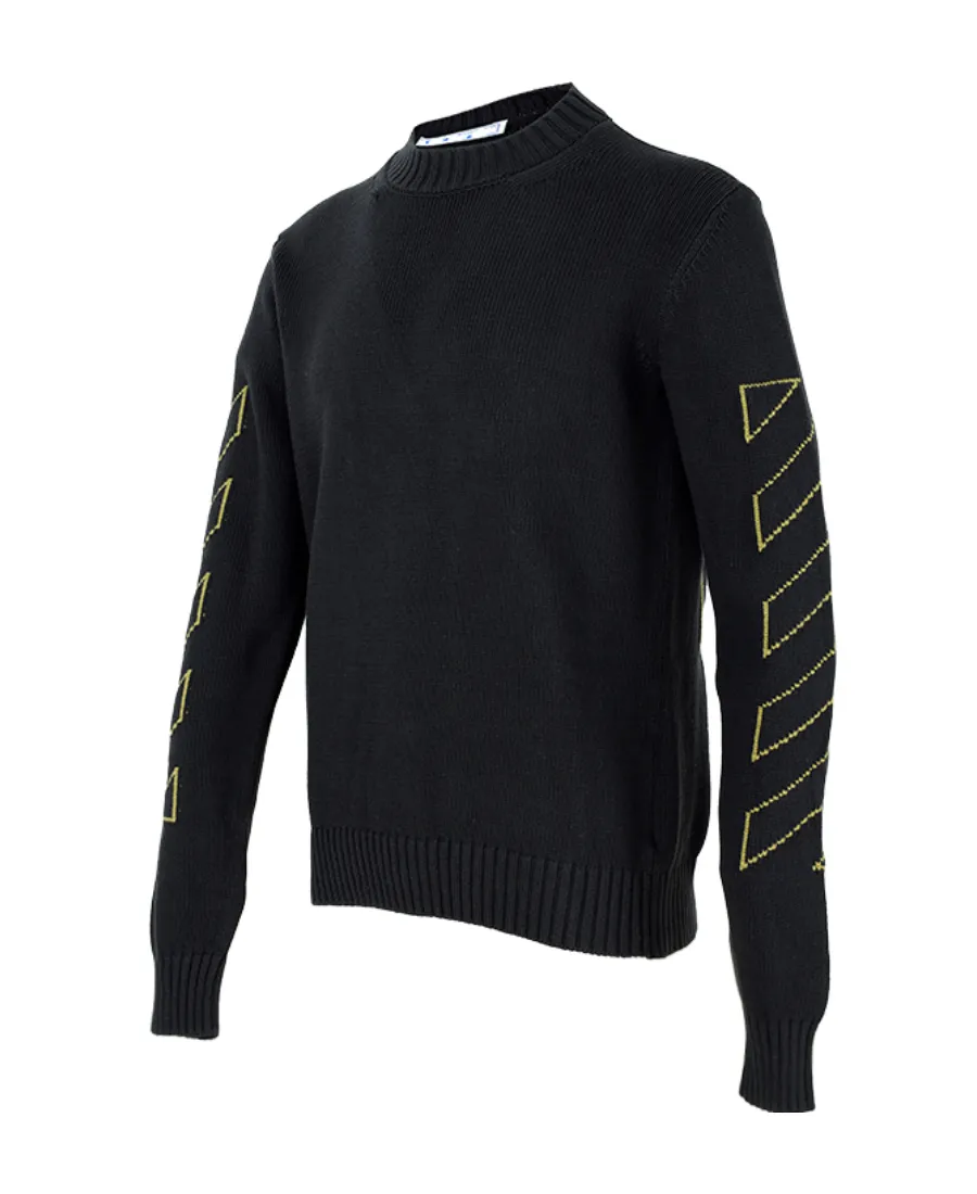 Off-White Ribbed-Hem Crewneck Sweater