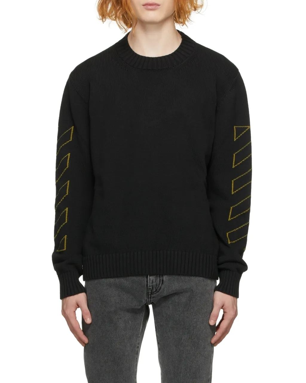 Off-White Ribbed-Hem Crewneck Sweater