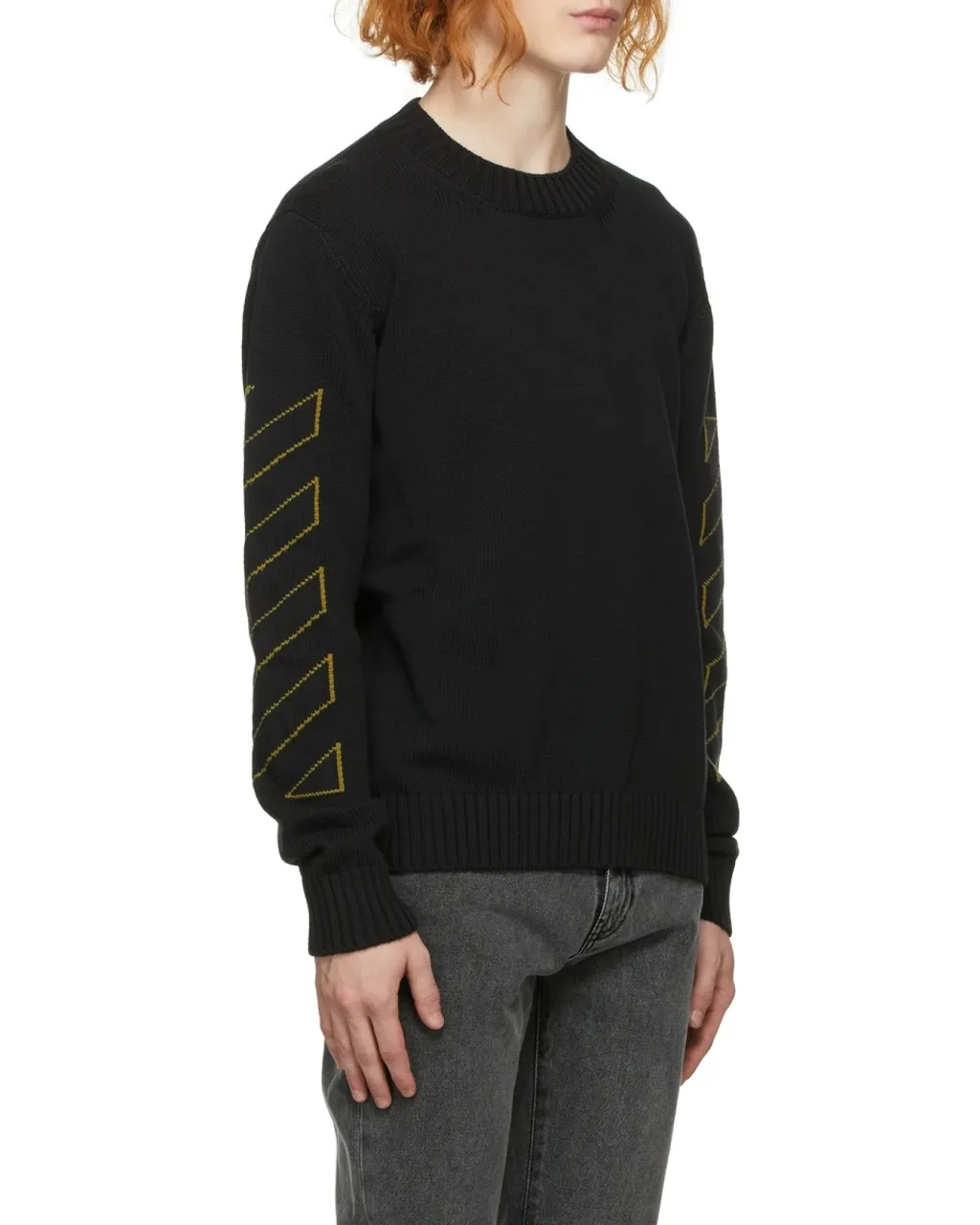 Off-White Ribbed-Hem Crewneck Sweater
