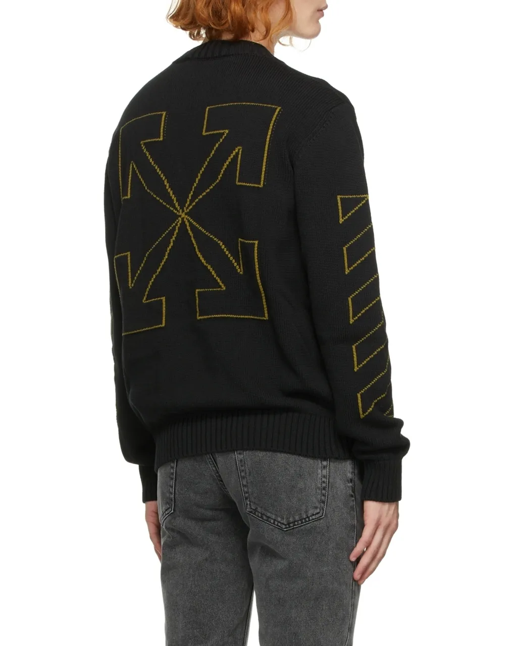 Off-White Ribbed-Hem Crewneck Sweater