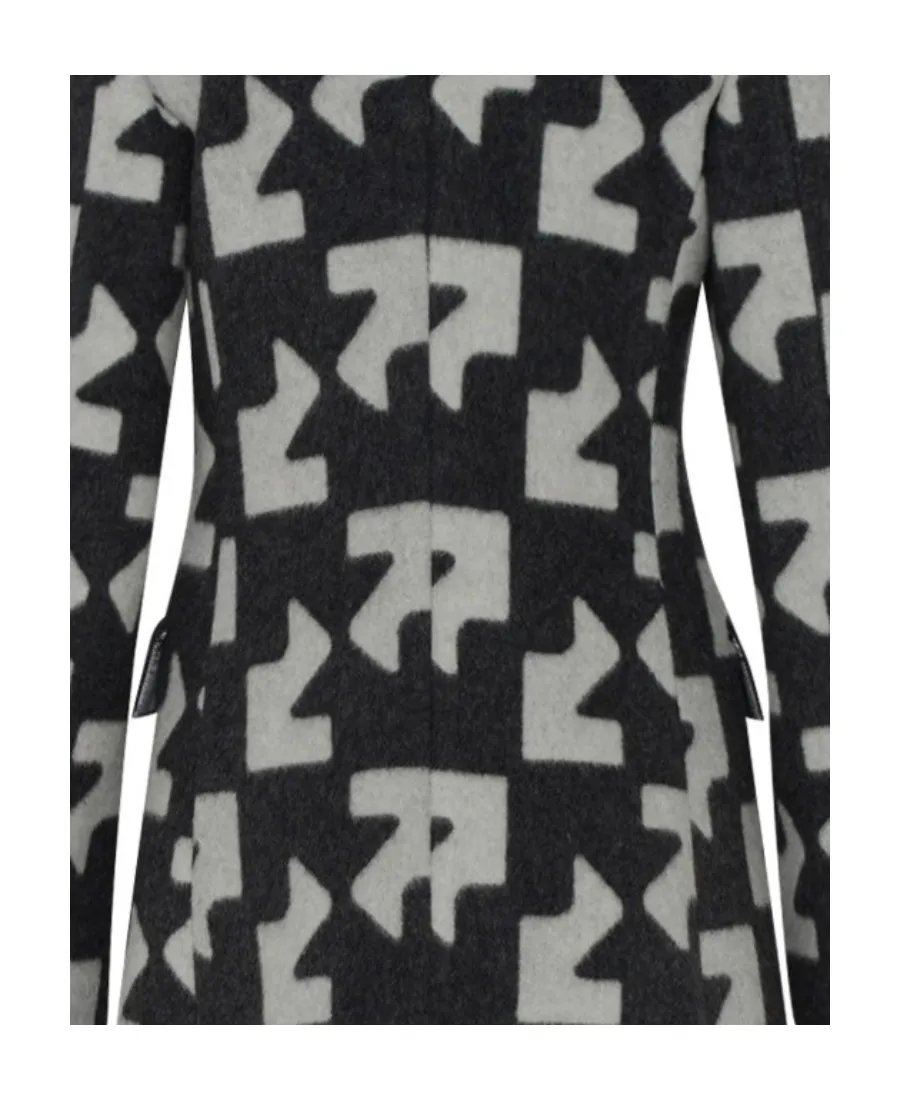 Off-White Geometric Patterned Coat