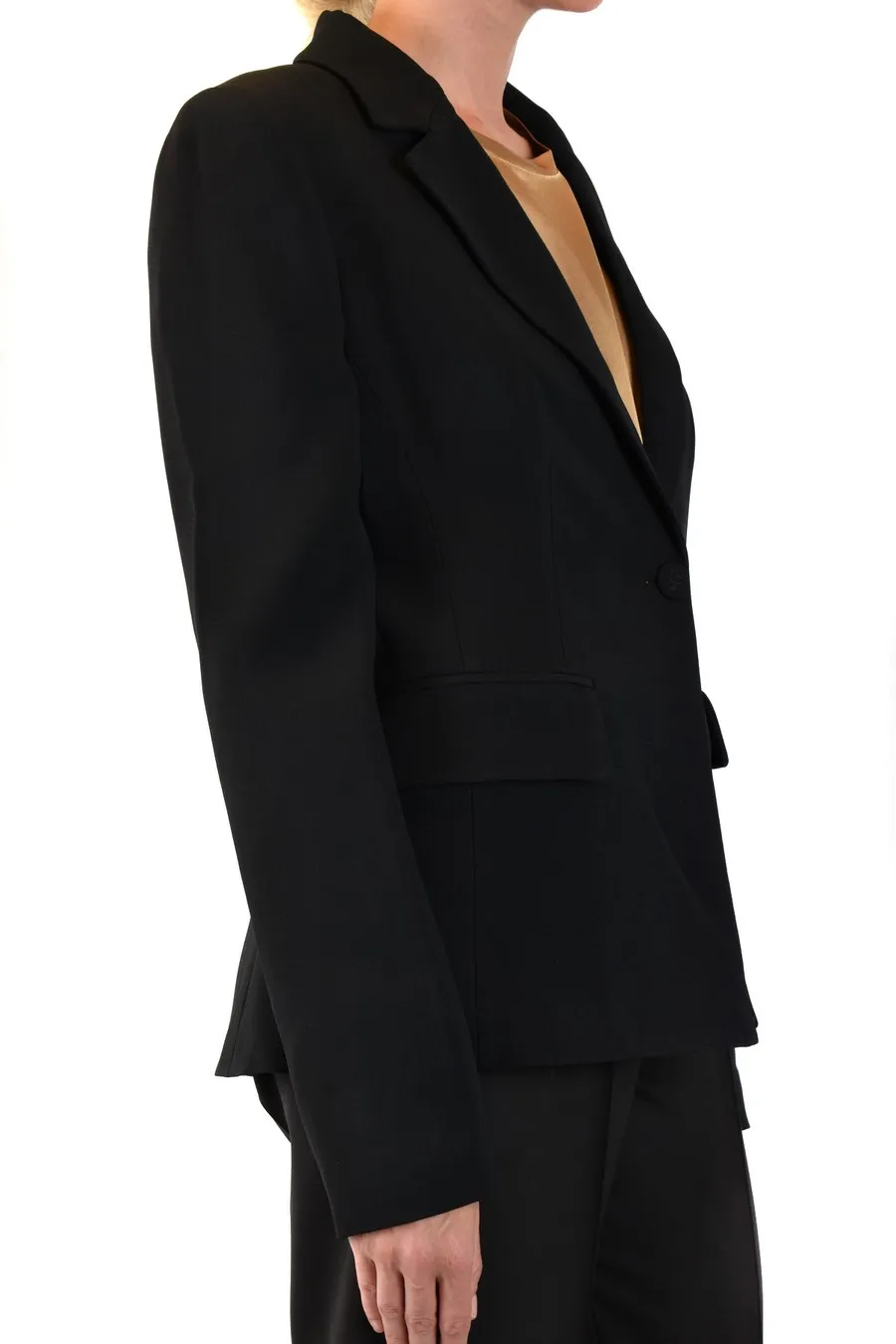 Notched-Lapels Single-Breasted Blazer