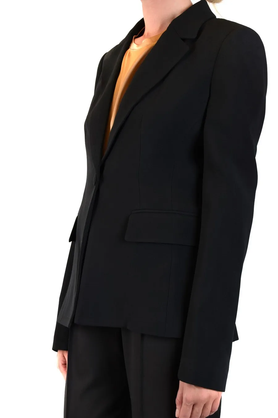 Notched-Lapels Single-Breasted Blazer