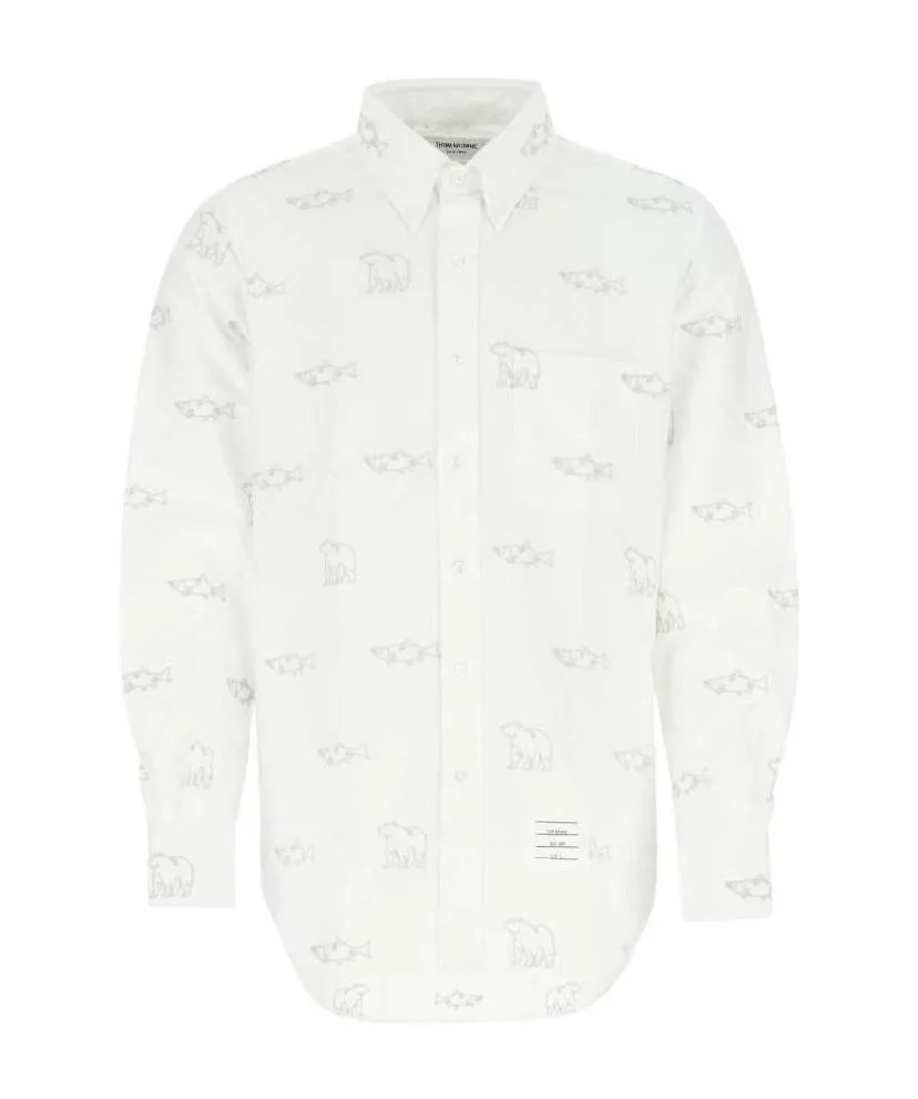 Animal-Embroidered Long-Sleeve Shirt