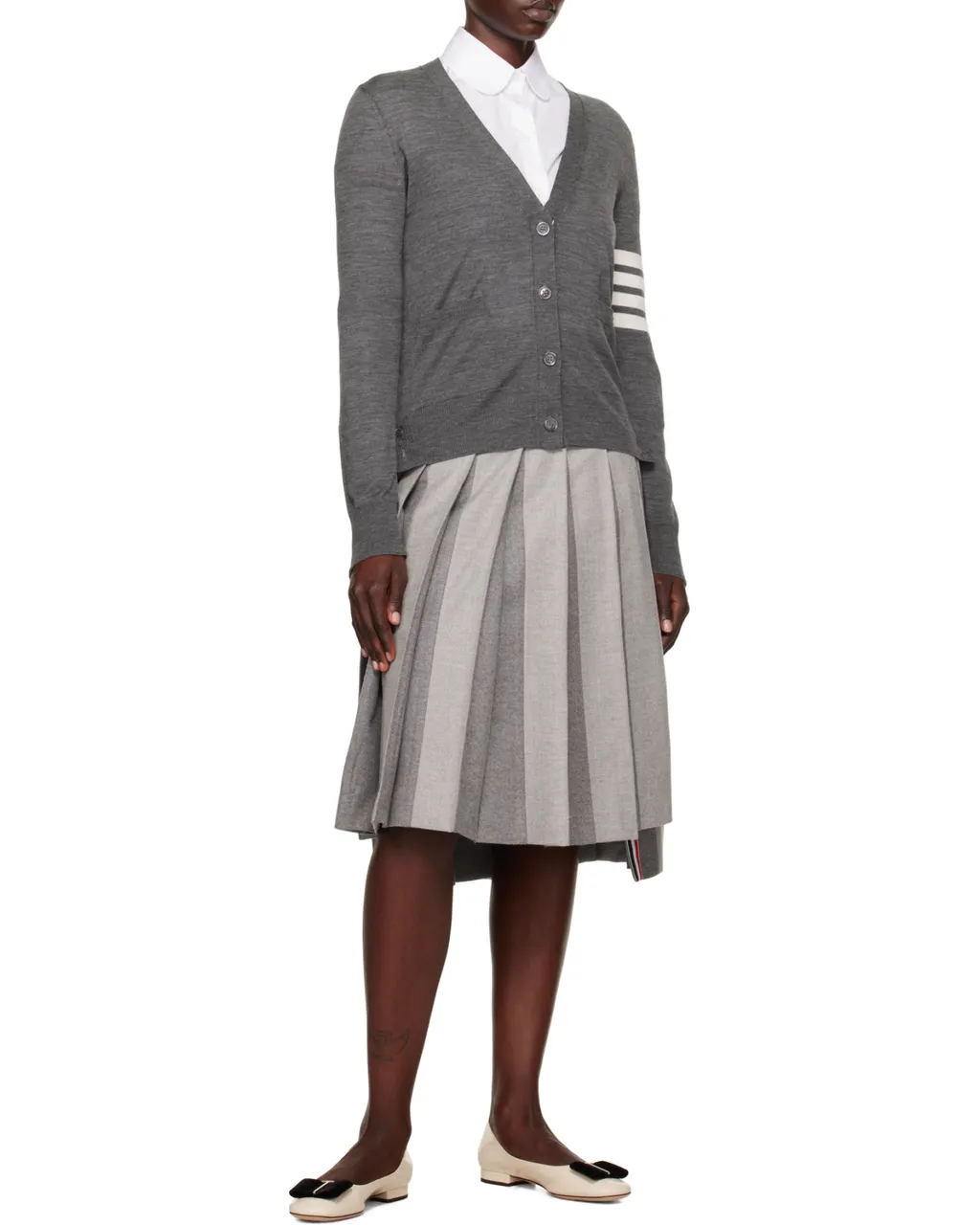 Thom Browne 4 Bar V-Neck Cardigan