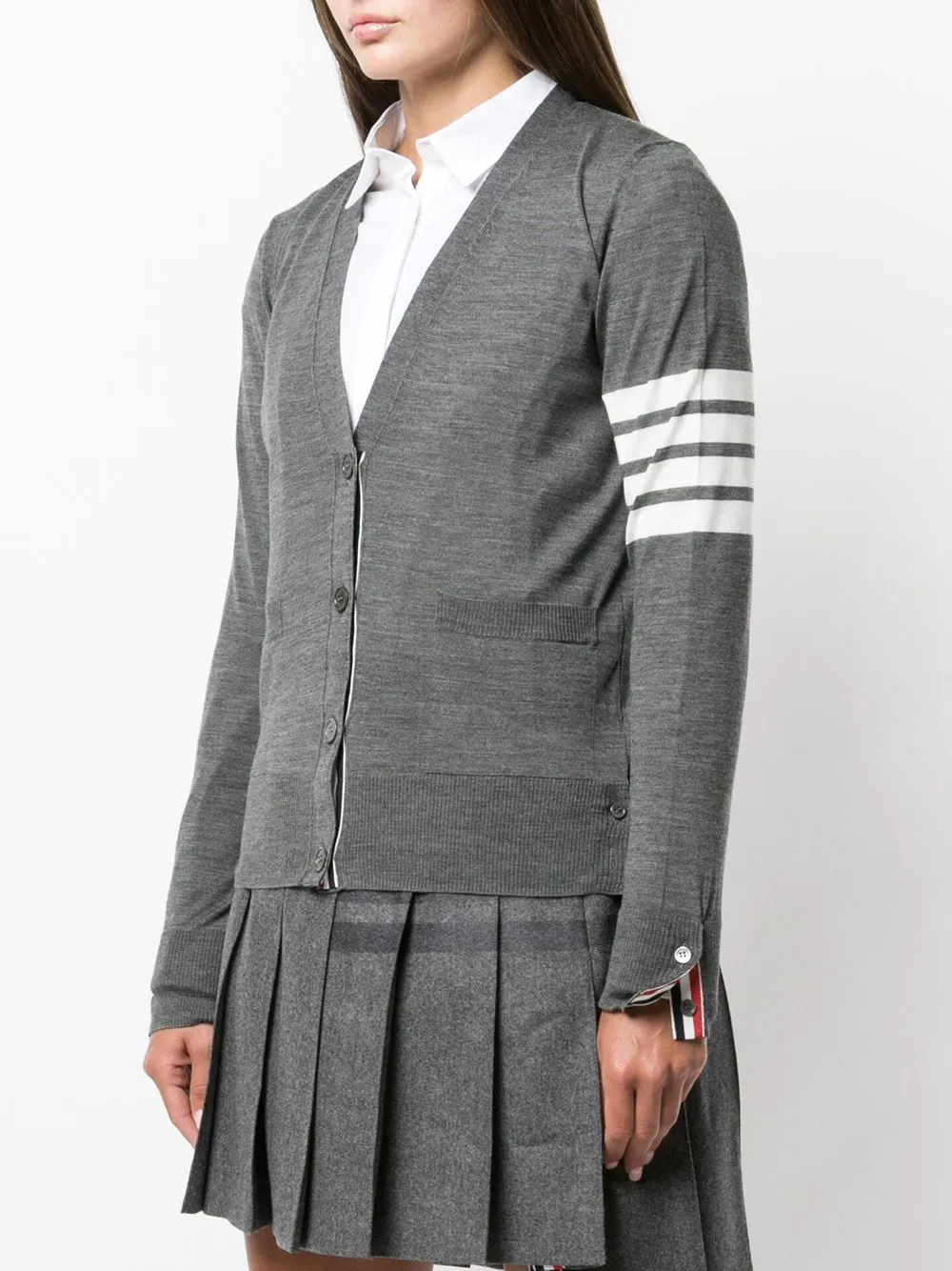 Thom Browne 4 Bar V-Neck Cardigan