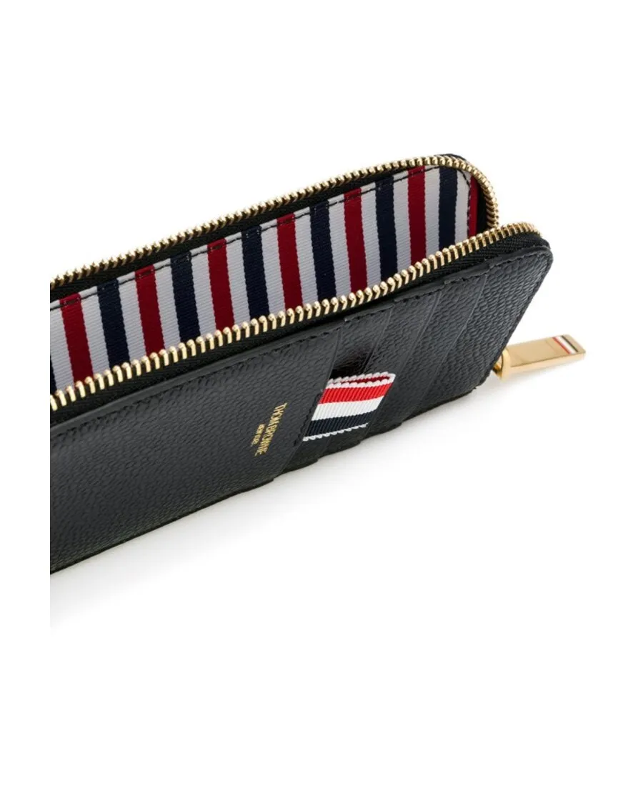 Thom Browne Pebbled Half-Zipped Around Wallet