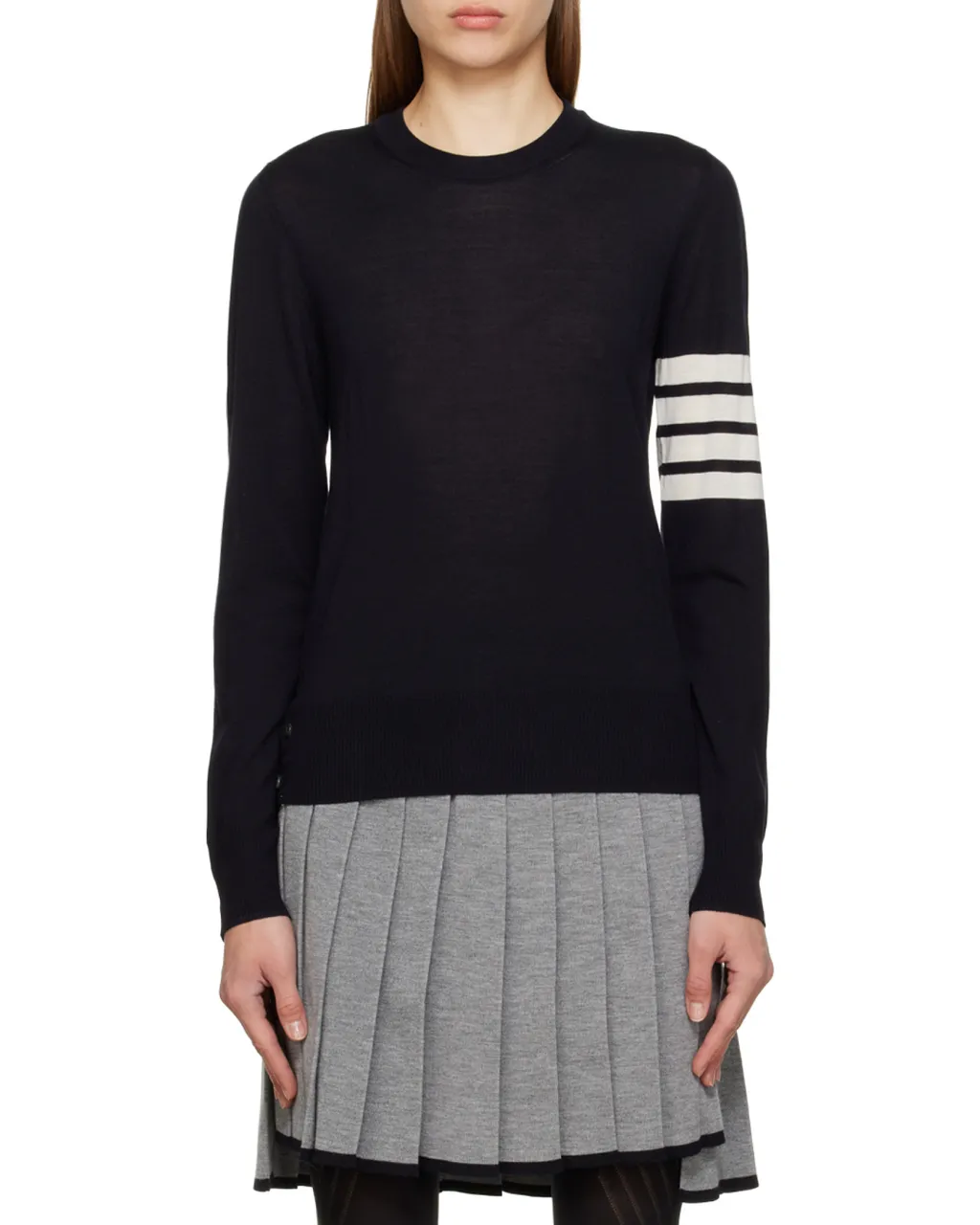 Thom Browne 4-Bar Ribbed Knit Sweater