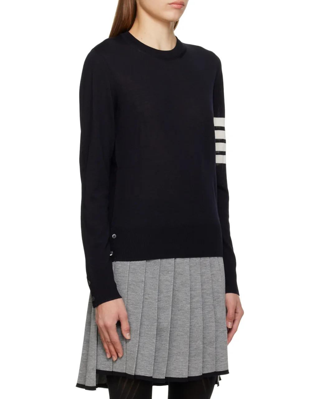 Thom Browne 4-Bar Ribbed Knit Sweater