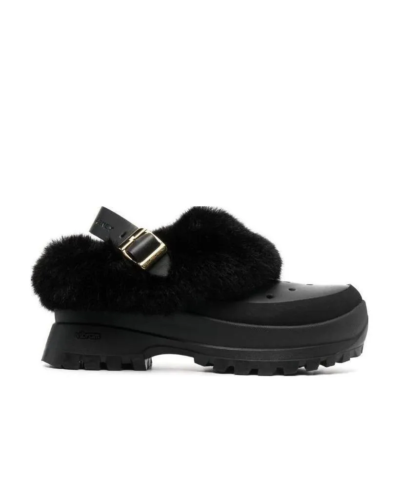 Stella Mccartney Trace Faux Fur Trimmed Clogs