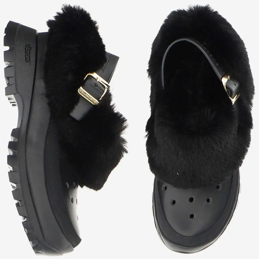 Stella Mccartney Trace Faux Fur Trimmed Clogs
