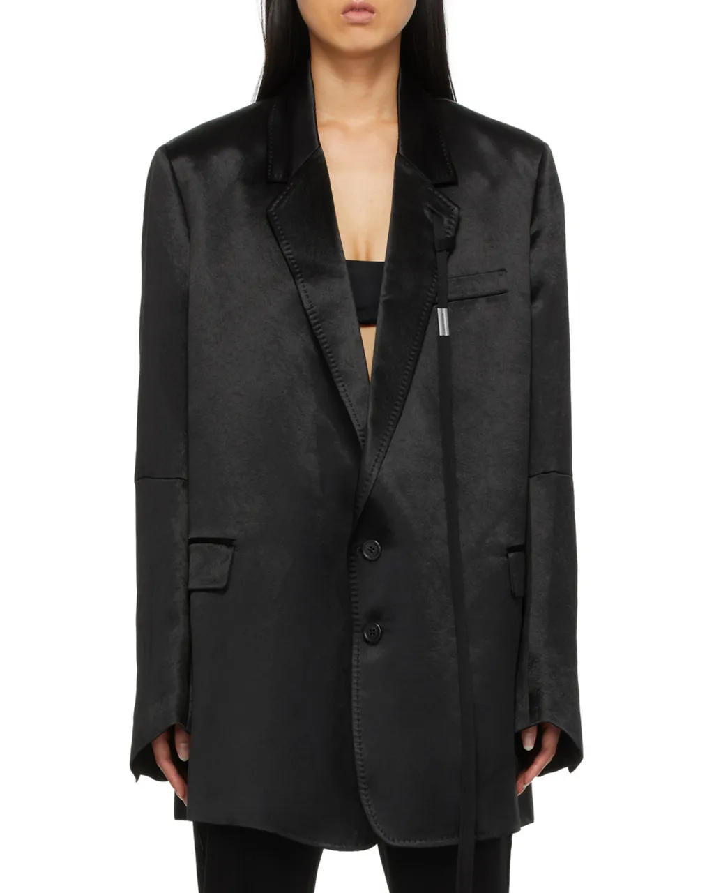 Polished Oversize Button-Up Blazer