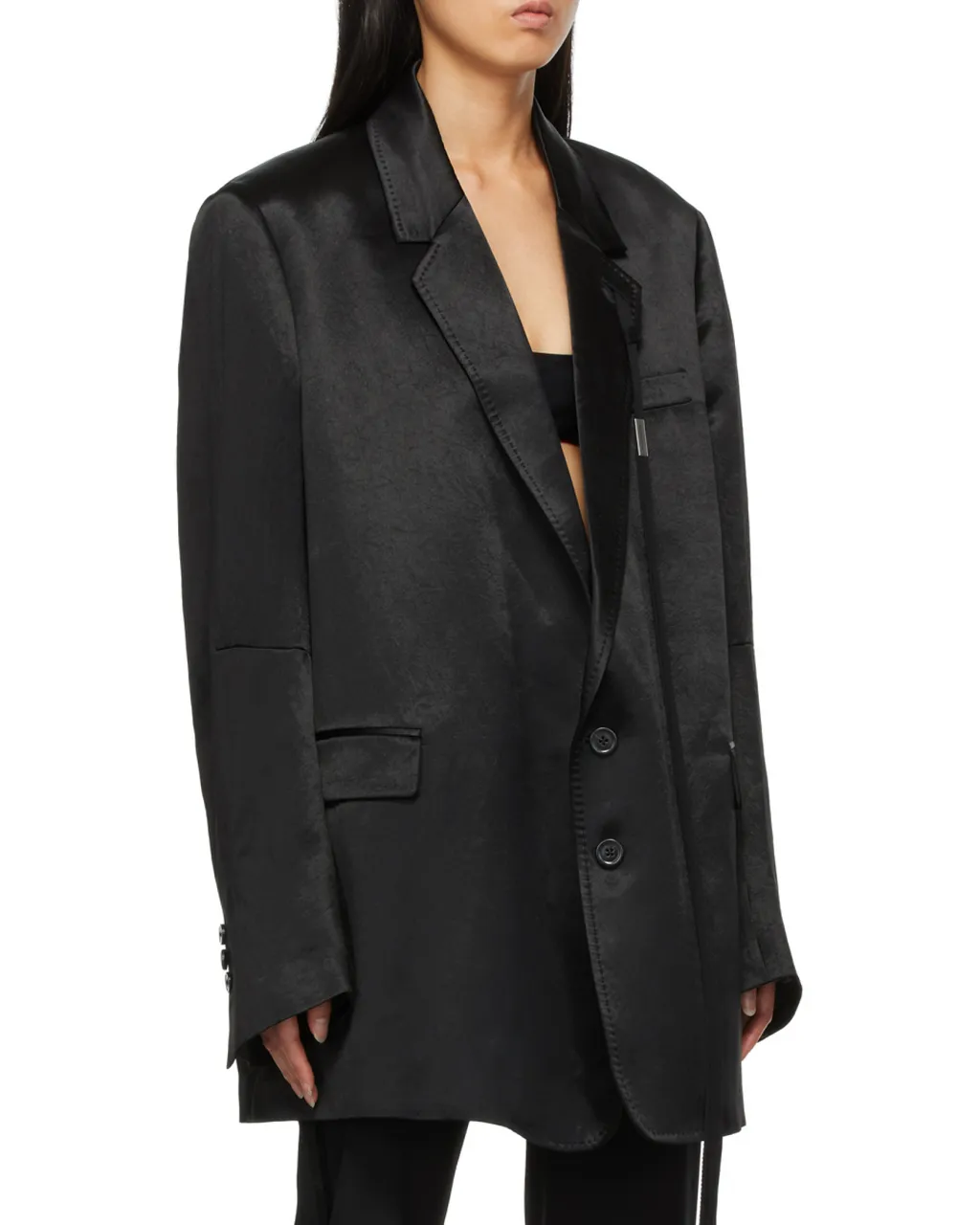 Polished Oversize Button-Up Blazer