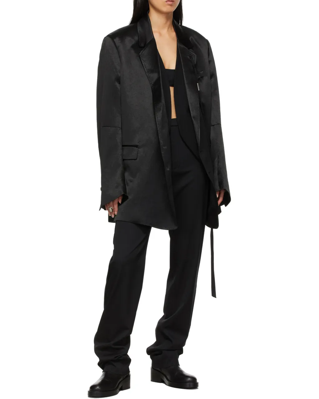 Polished Oversize Button-Up Blazer