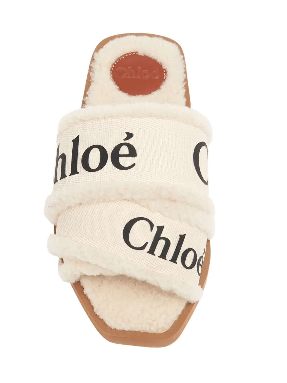 Chlo Woody Shearling Flat Sandals