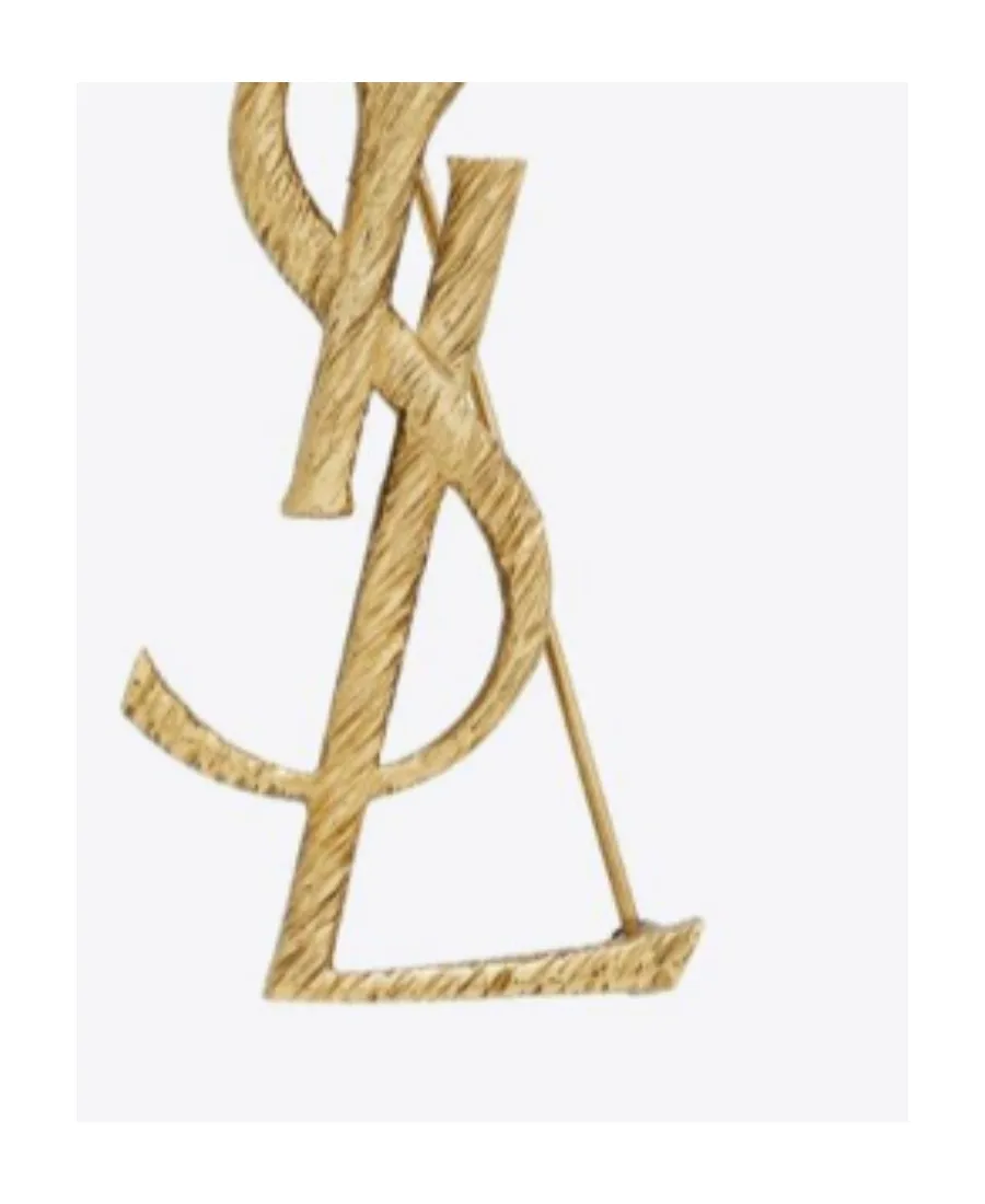 Saint Laurent Logo Letter Bar-Pin Fastened Brooch