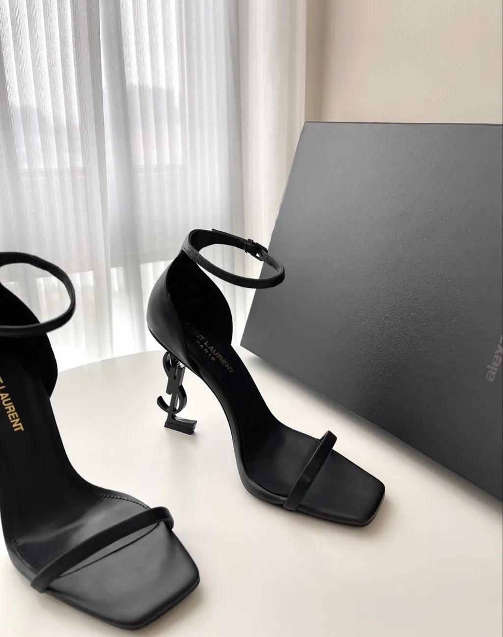Saint Laurent Opyum Square-Toe Sandals