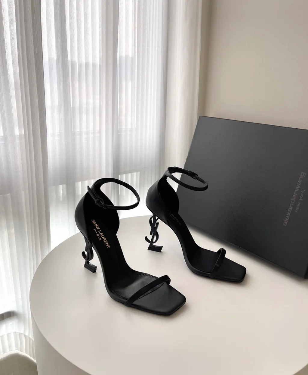 Saint Laurent Opyum Square-Toe Sandals