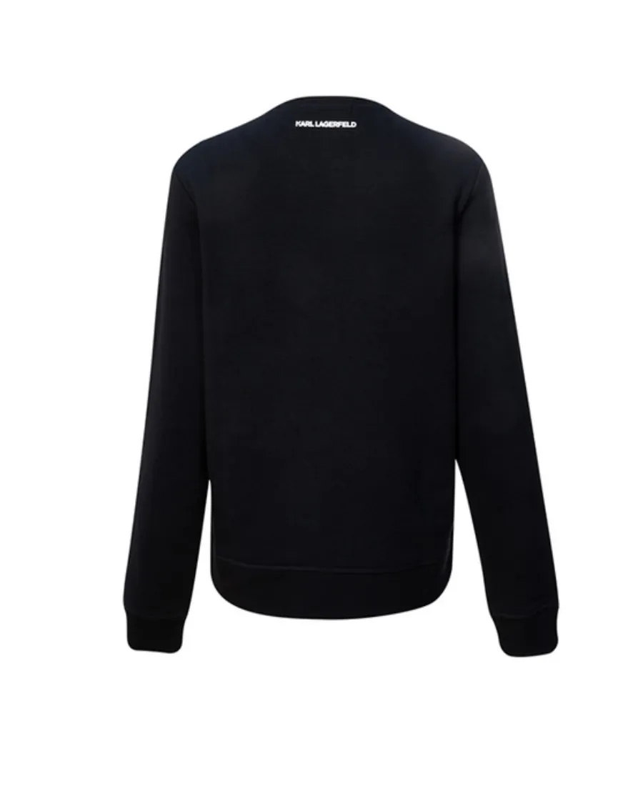 Black Round Neck Velvet Sweater