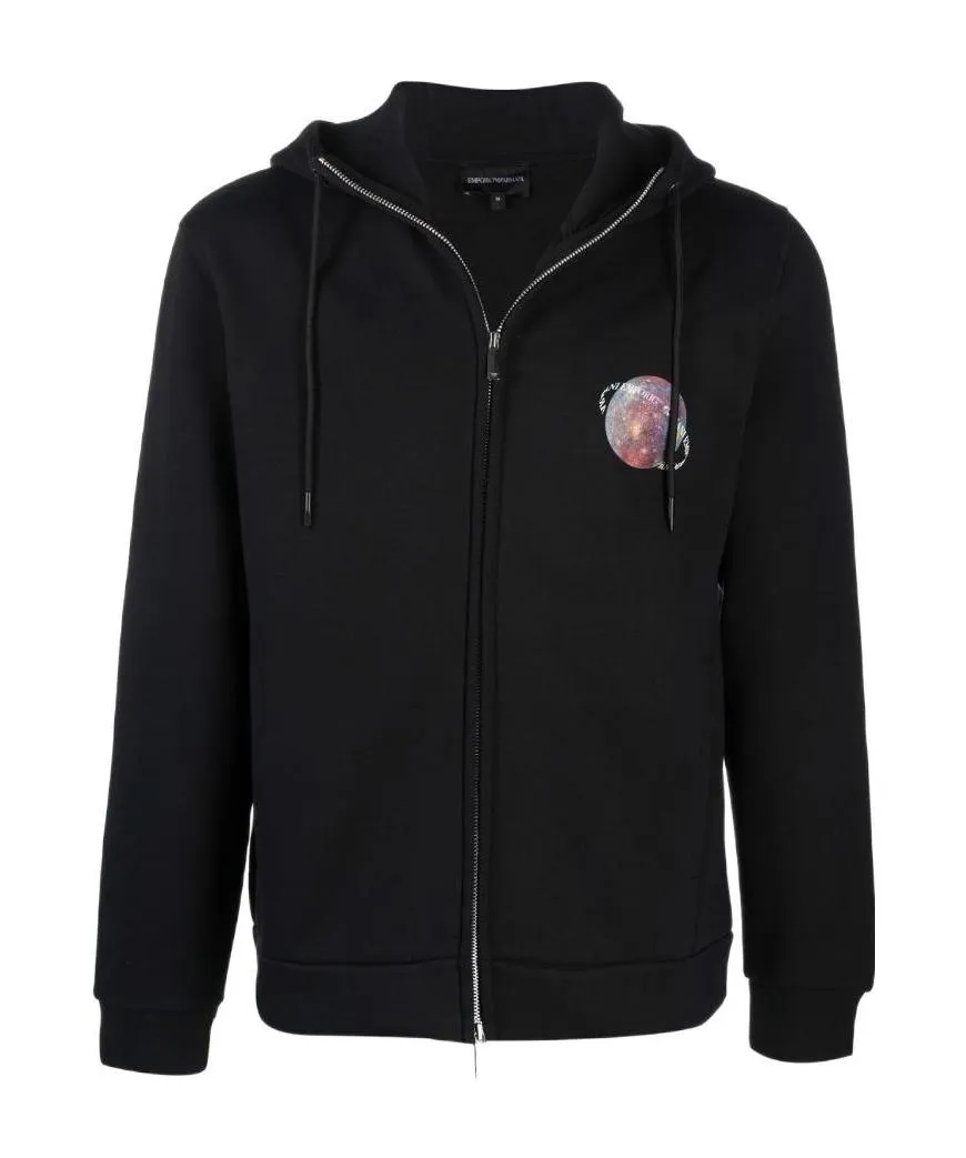 Graphic-Print Zip-Up Hoodie