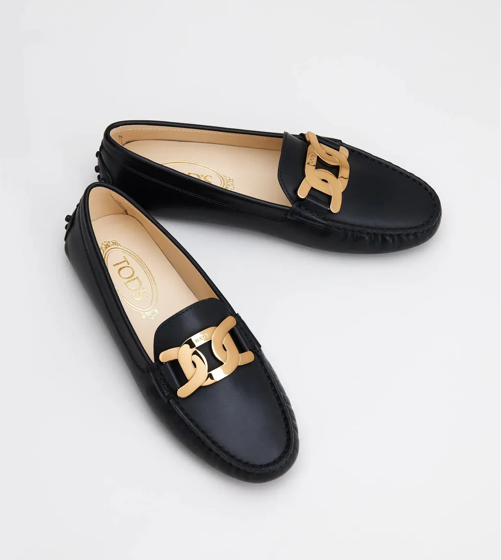 Kate Chain-Embellished Leather Loafers