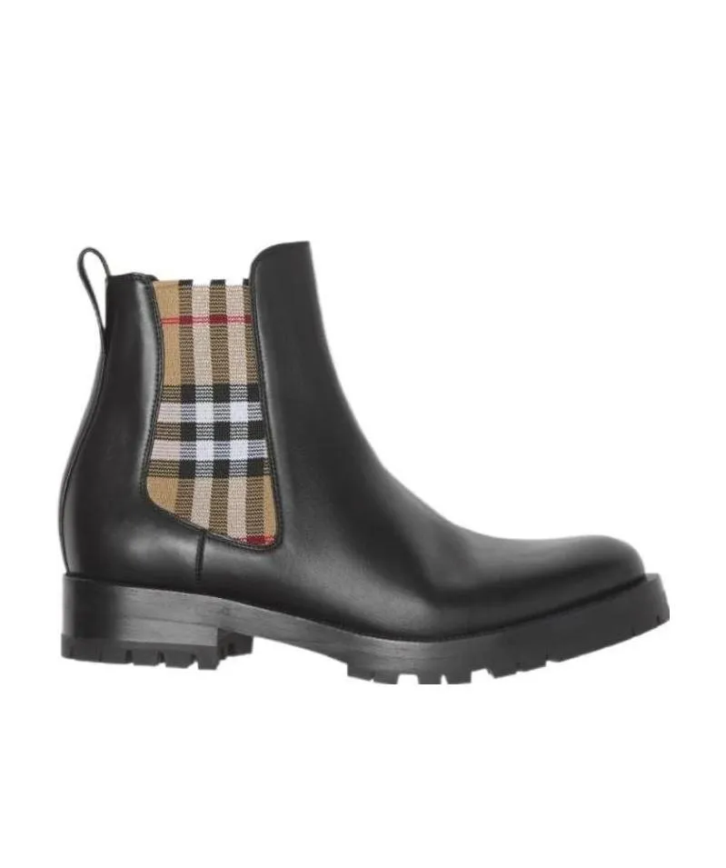 Burberry Checked Chelsea Boots