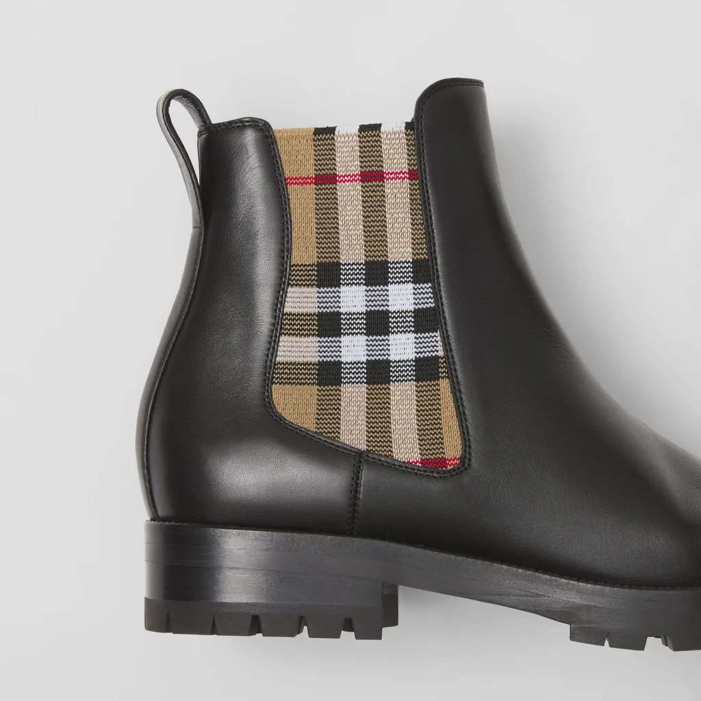 Burberry Checked Chelsea Boots