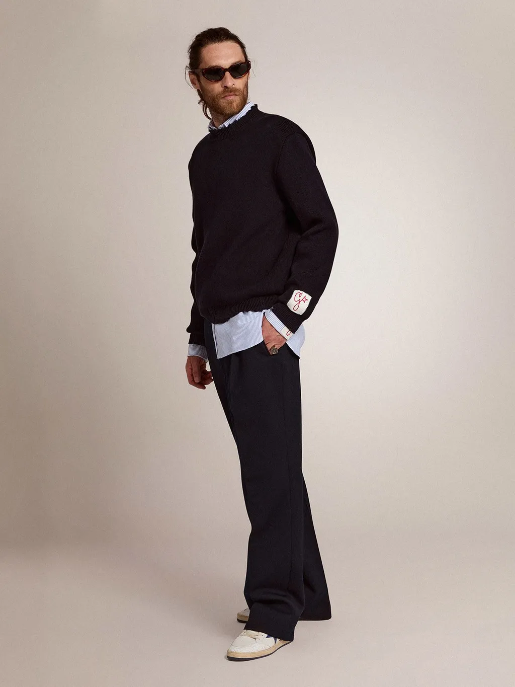 Golden Goose Deluxe Brand Logo Patch Knitted Jumper