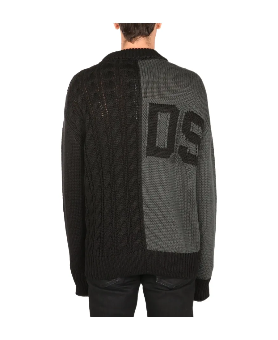 Gcds Logo Intarsia Cable Knit Sweater