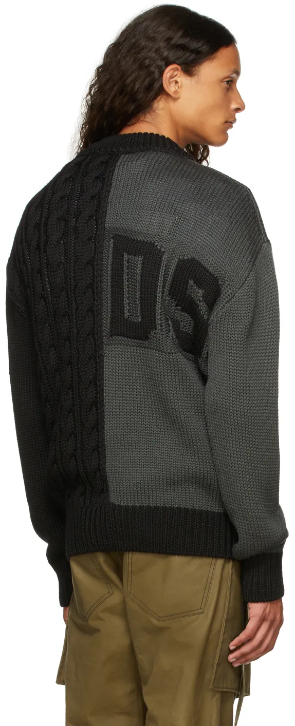 Gcds Logo Intarsia Cable Knit Sweater