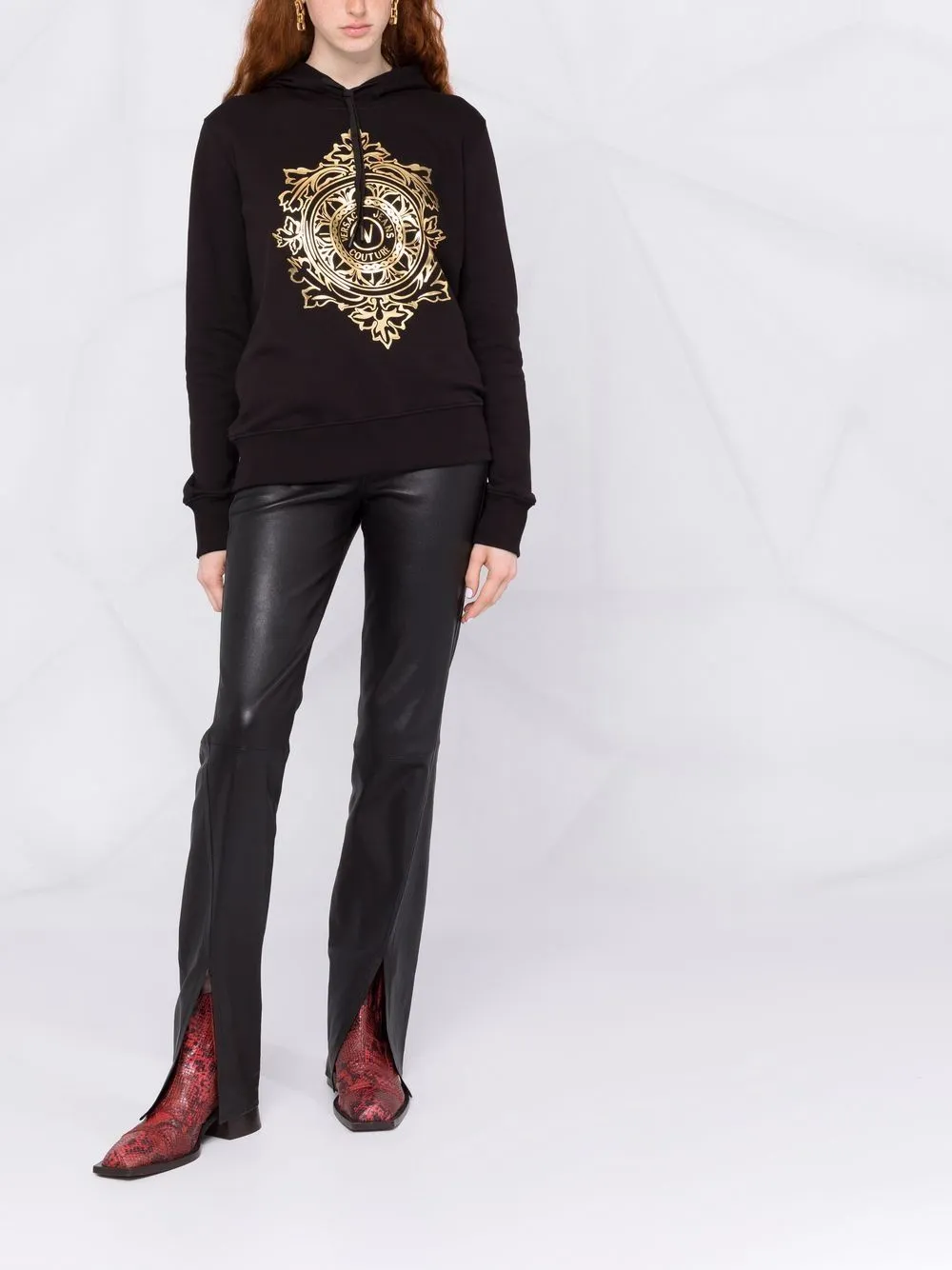 Versace Jeans Couture V-Emblem Drawstring Hoodie