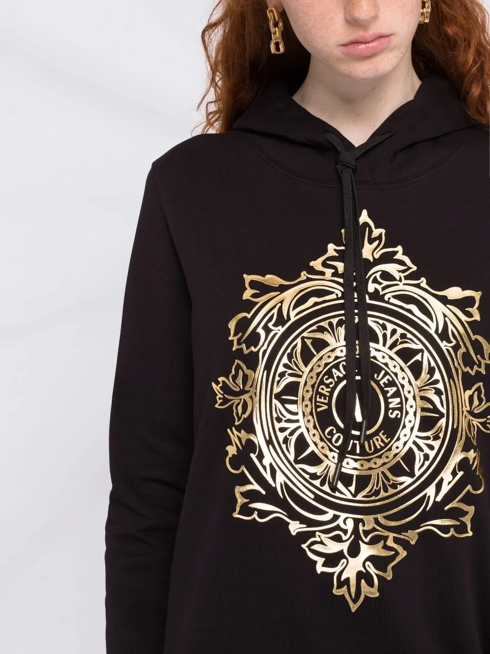 Versace Jeans Couture V-Emblem Drawstring Hoodie