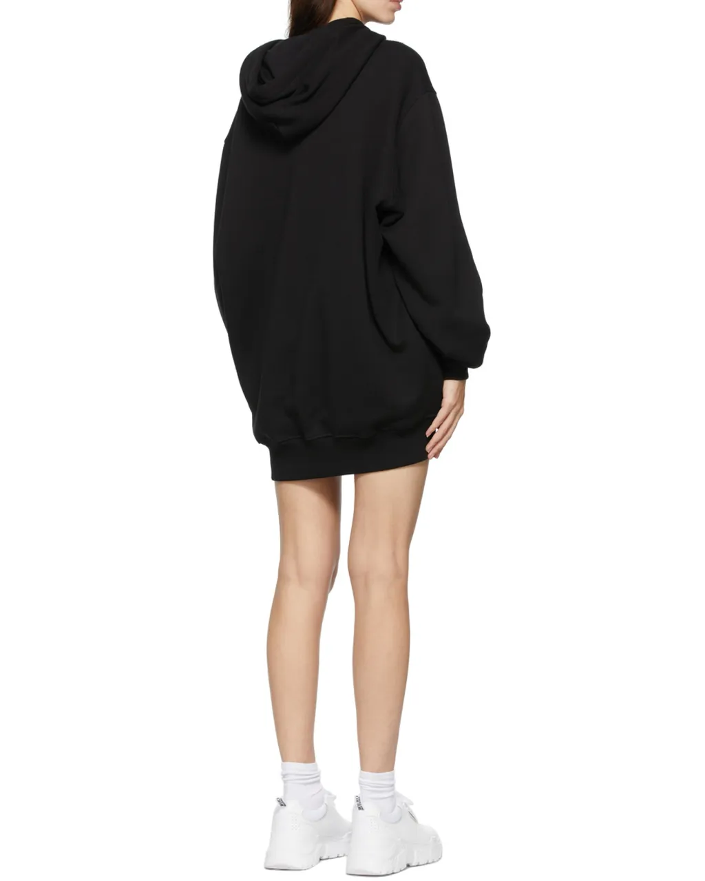 Studded Logo-Print Hoodie Dress
