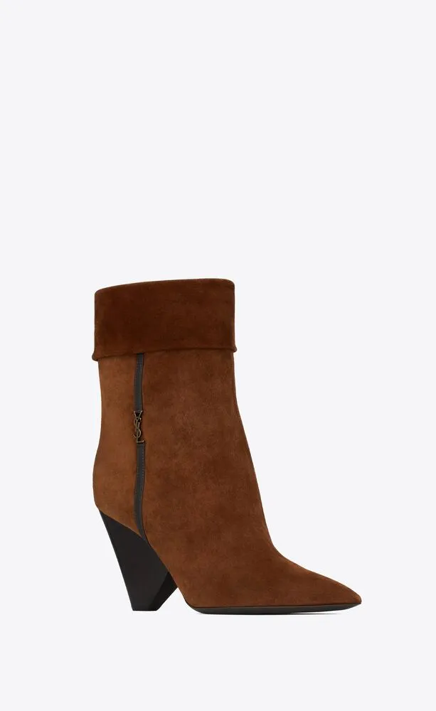 Saint Laurent Niki Pointed Toe Ankle Boots