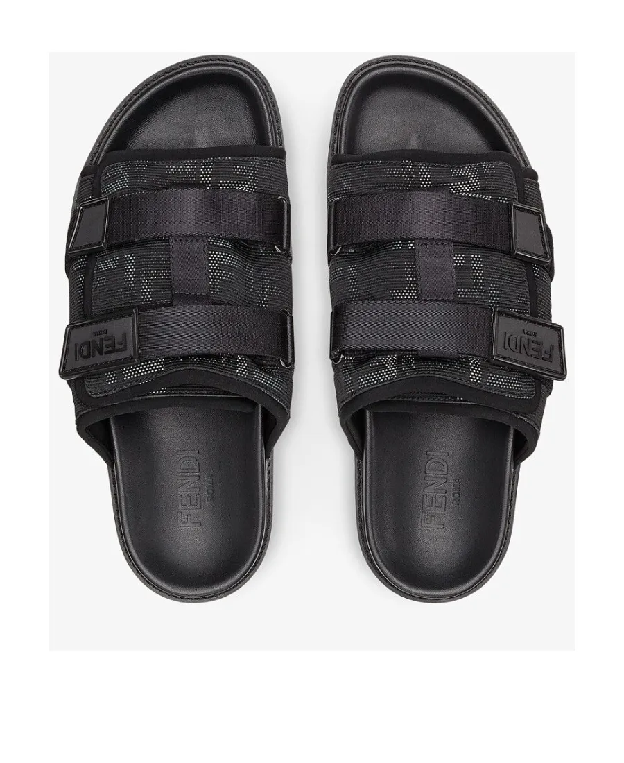 Monogram-Print Sliders