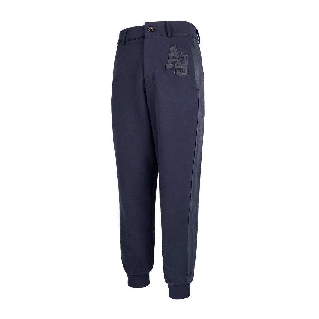 Dark Black Logo Casual Pants