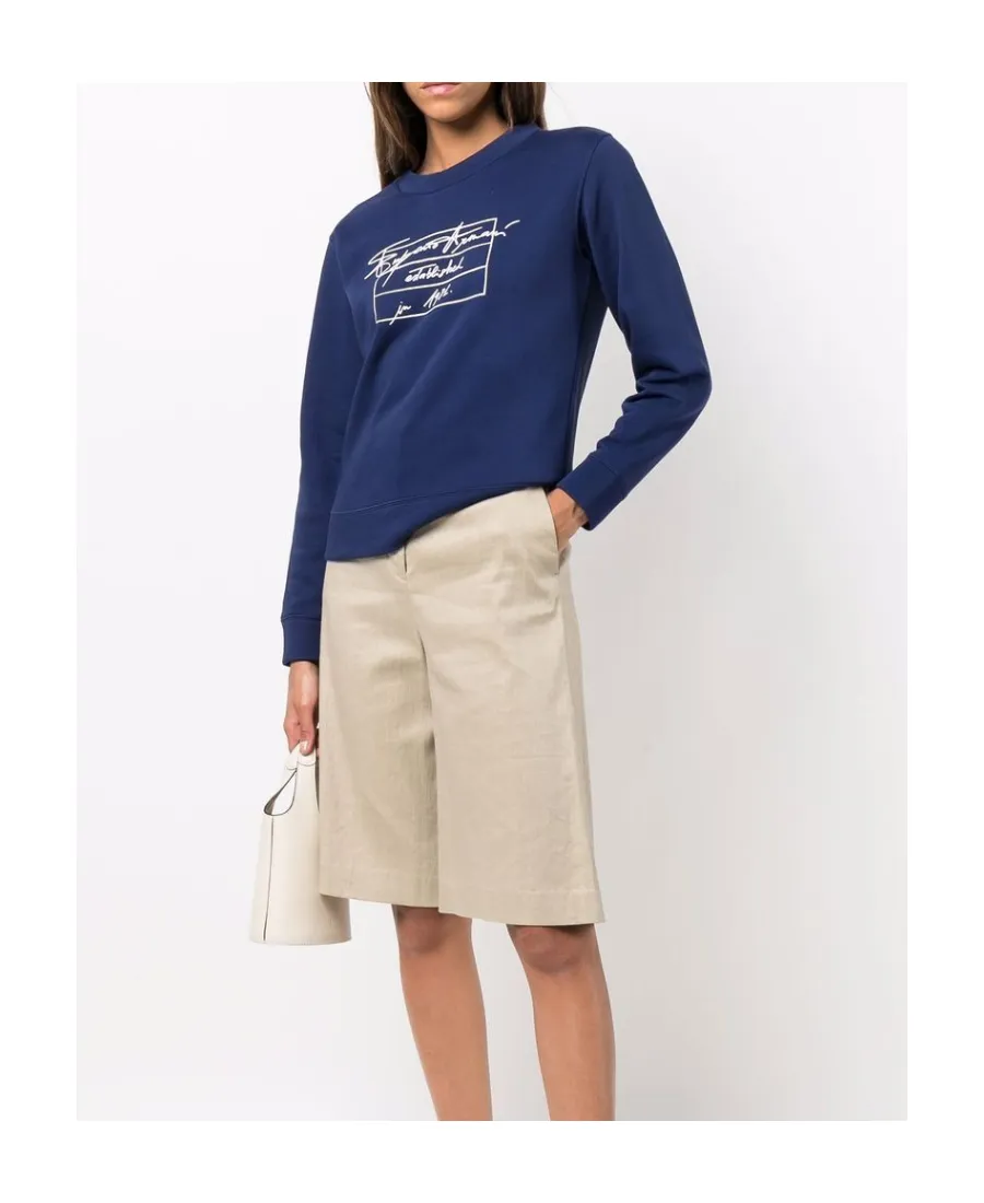 Signature Logo-Print Long-Sleeve Sweatshirt