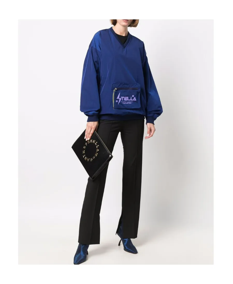 V-Neck Pouch Pocket Sweatshirt